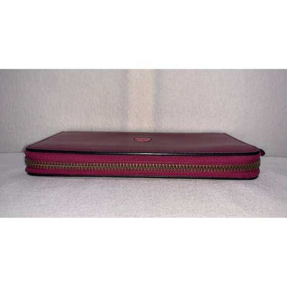 Coach Pac Man Accordion Zip Wallet Shadow/Blinky Ghost F55736 Fuschia - Picture 3 of 12